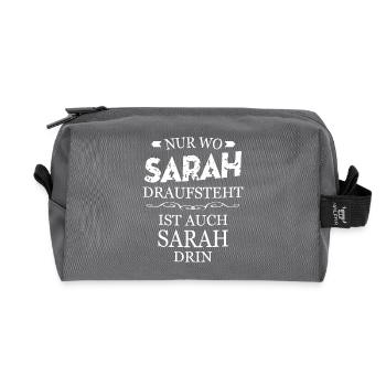 Sarah - Recycelte Kulturtasche - Anthrazit - Vorne