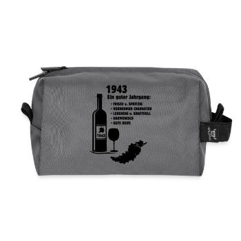Geburtstag Jahrgang 1943 - Recycelte Kulturtasche - Anthrazit - Vorne