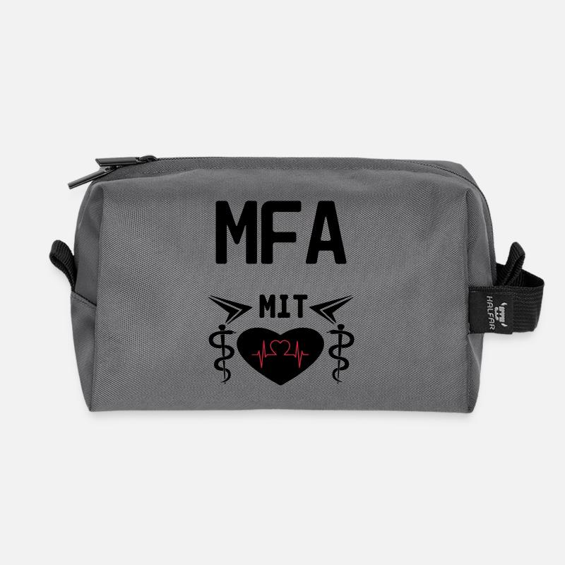 MFA mit Herz Geschenk Medizin Spruch - Recycelte Kulturtasche - Anthrazit