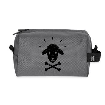 Jolly Roger Sheep – Black Sheep – Mäh! - Recycled Toiletry Zip Bag - anthracite - Front