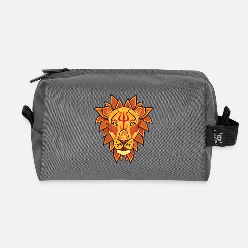 Löwe - Recycelte Kulturtasche - Anthrazit