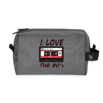I Love The 80's 80er, 80s, Achtziger, Jazz, Musik - Recycelte Kulturtasche - Anthrazit - Vorne