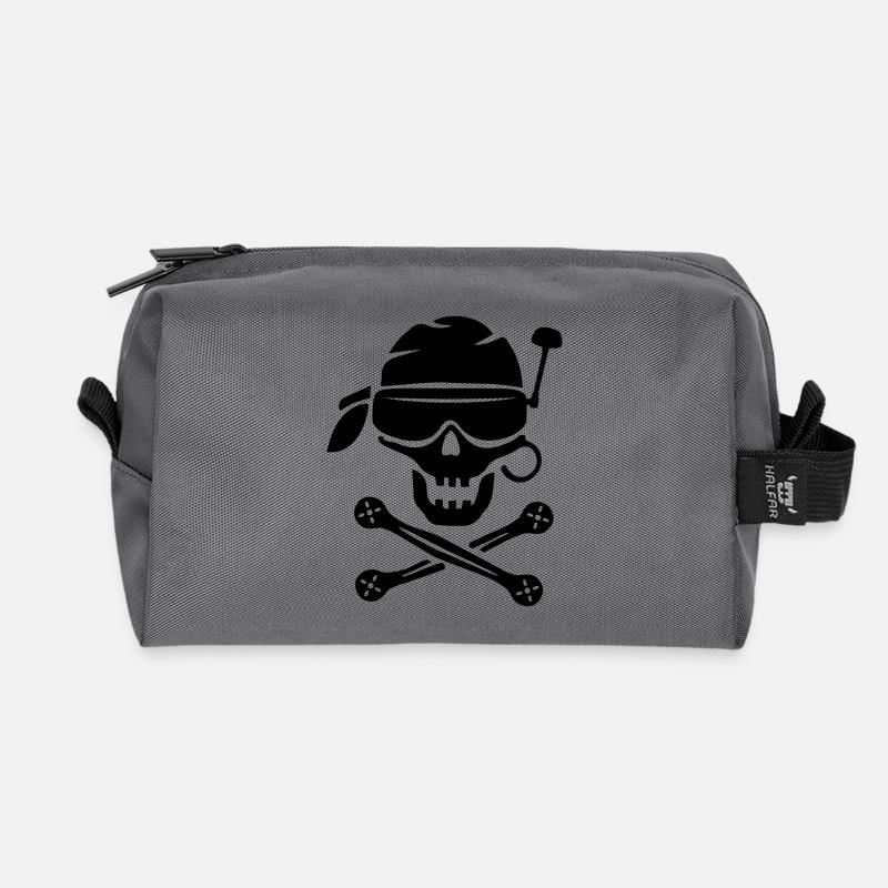 FPV pilot pirate - Recycled Toiletry Zip Bag - anthracite
