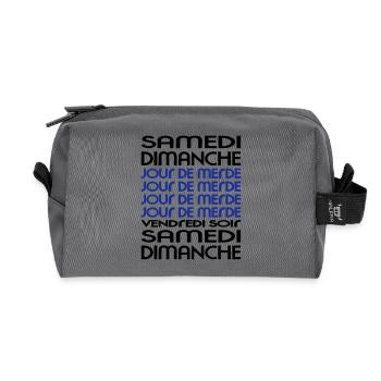 Week - Week - Shit Day (2c) - Recycled Toiletry Zip Bag - anthracite - Front