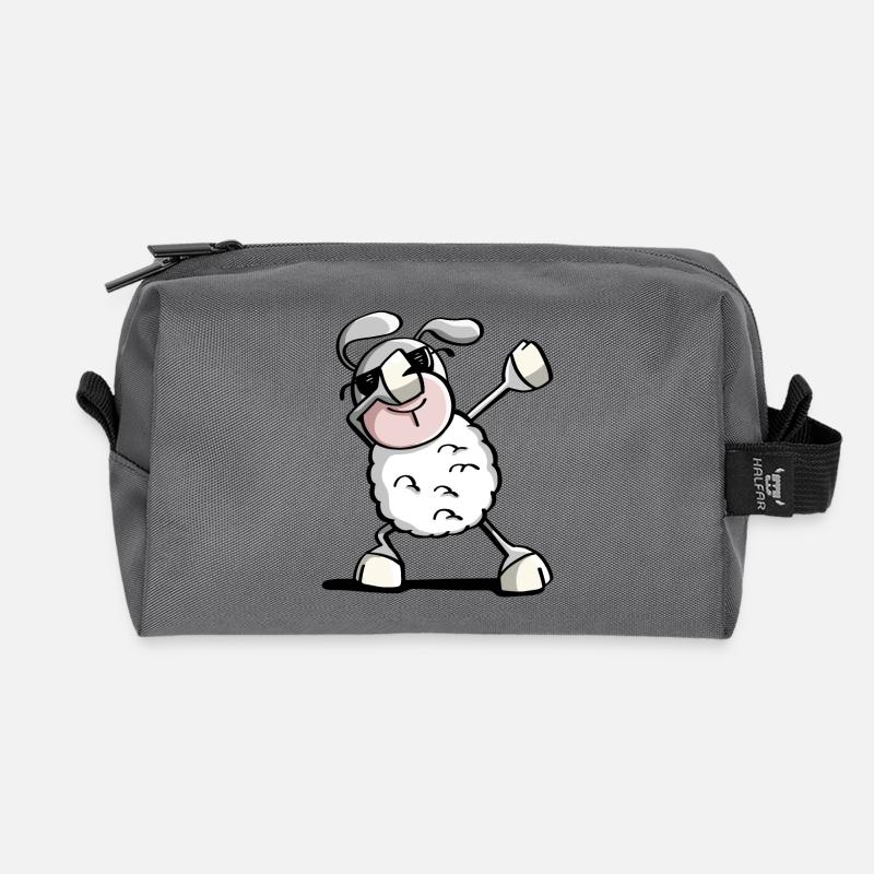 Funny Dab Dance Sheep - Dabbing Sheep - Sheep - Recycled Toiletry Zip Bag - anthracite