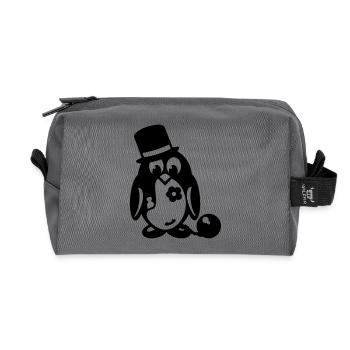 penguin bachelor - Recycled Toiletry Zip Bag - anthracite - Front