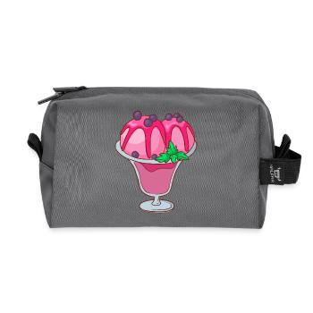 Eis Speiseeis Eiskrem Eiscreme Kugeleis Eisbecher - Recycelte Kulturtasche - Anthrazit - Vorne