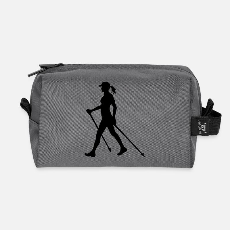 Nordic Walking Woman - colour switch - Recycelte Kulturtasche - Anthrazit