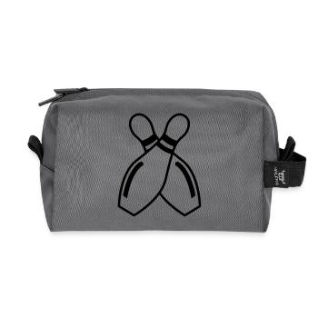 bowling_pins__f1 - Recycled Toiletry Zip Bag - anthracite - Front