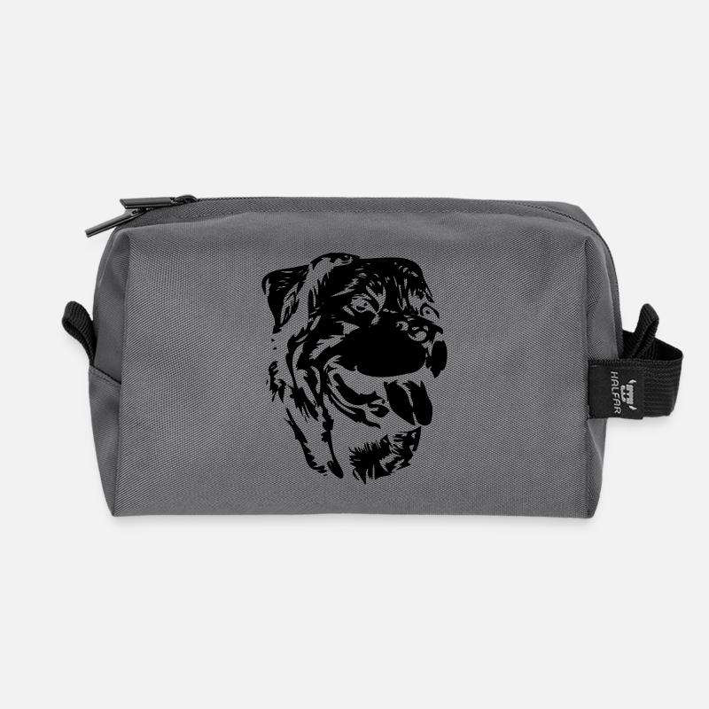 Rottweiler Kopf - Recycelte Kulturtasche - Anthrazit