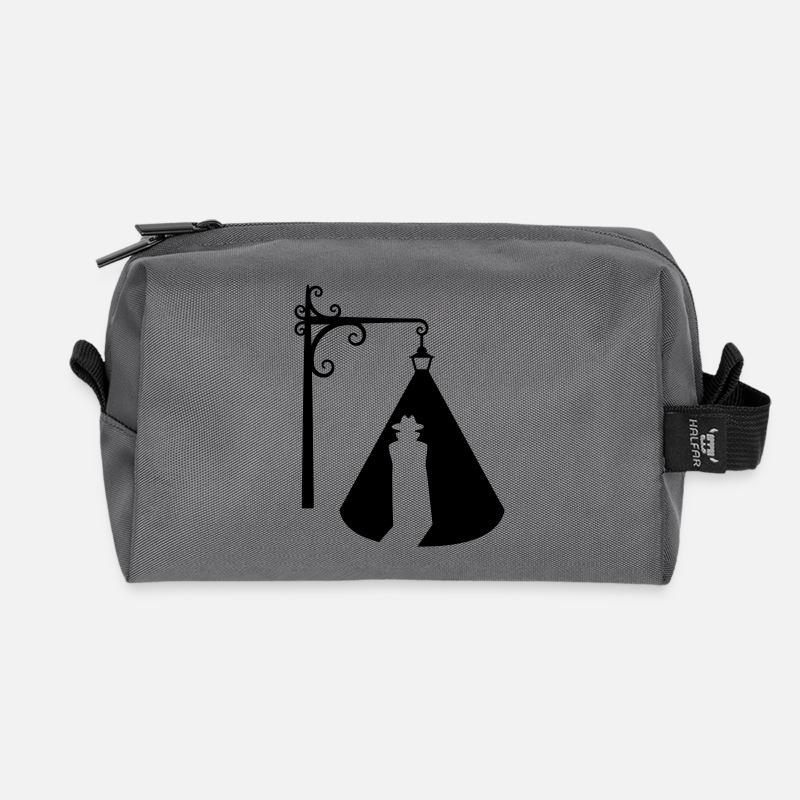 Mann unter Straßenlaterne Silhouette - Recycelte Kulturtasche - Anthrazit