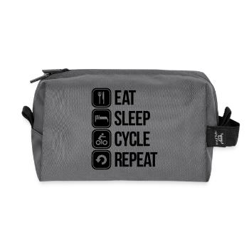 eat sleep cycle repeat - Trousse de toilette en tissu recyclé - anthracite - Devant