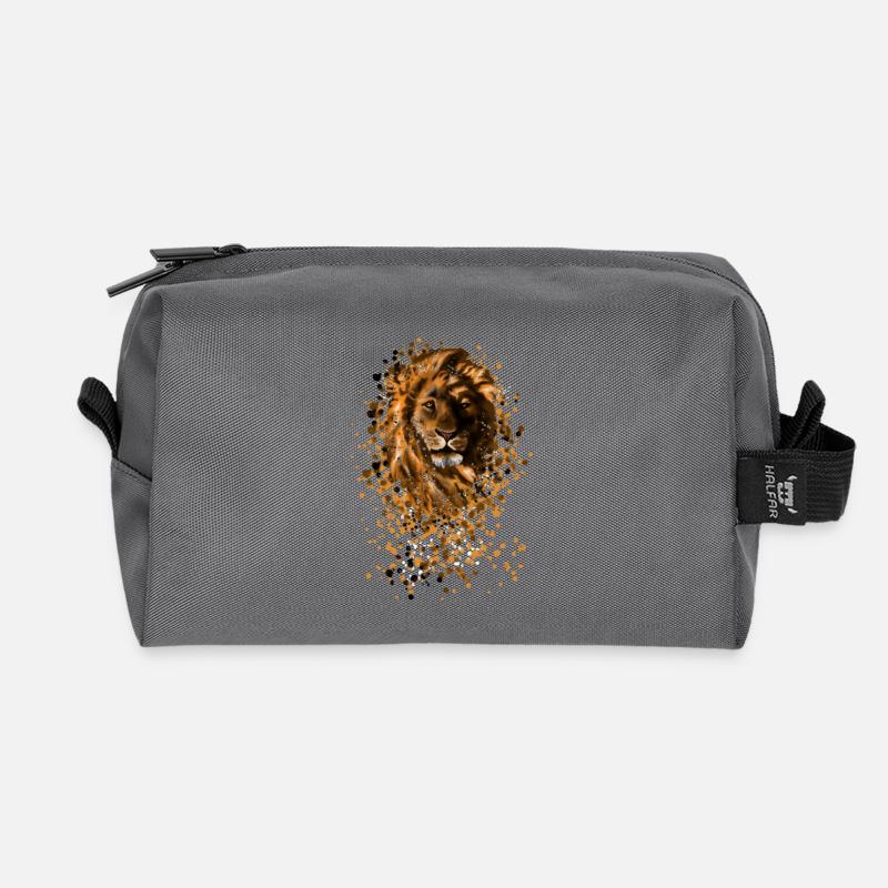Löwe - Recycelte Kulturtasche - Anthrazit