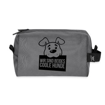 Nous sommes tous les deux chiens cool, maître - Trousse de toilette en tissu recyclé - anthracite - Devant