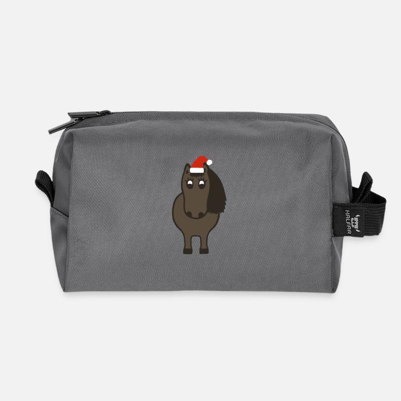 Pony Weihnachten - Recycelte Kulturtasche - Anthrazit