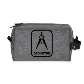 géomètre / topographe / topographie / geometre - Trousse de toilette en tissu recyclé - anthracite - Devant