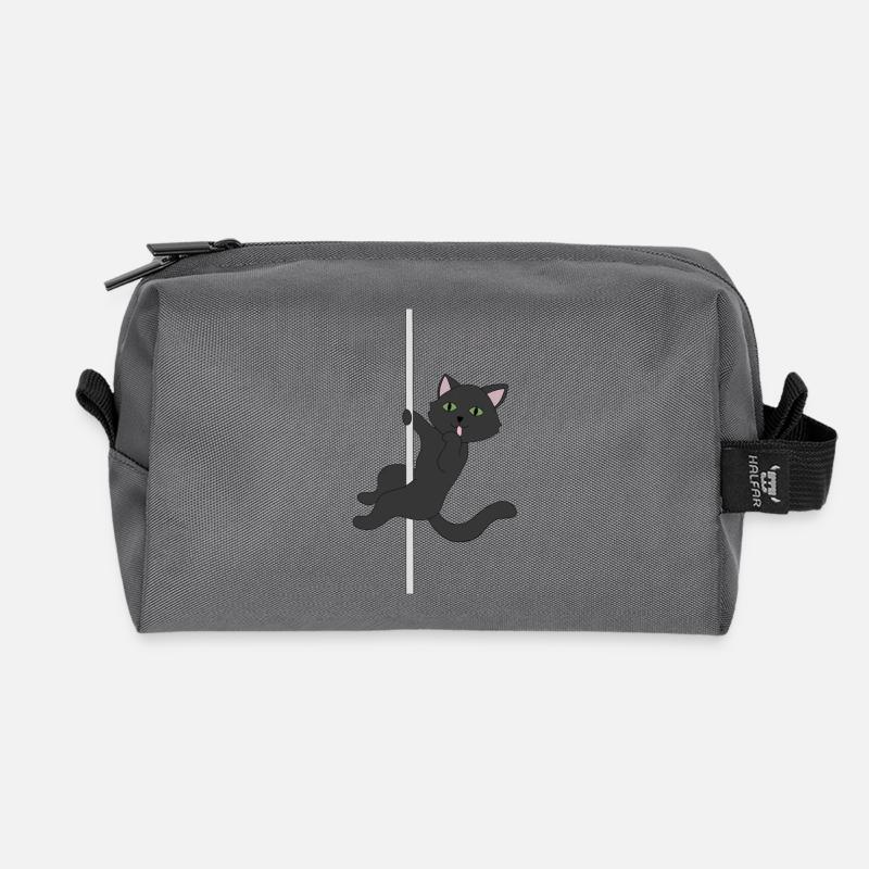 Black cat schwarze Katze pole dance miau - Recycelte Kulturtasche - Anthrazit