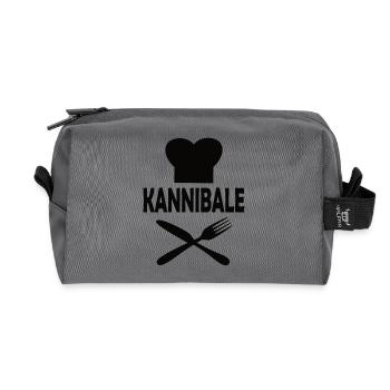 Kannibale - T-Shirt Design schwarz - Recycelte Kulturtasche - Anthrazit - Vorne