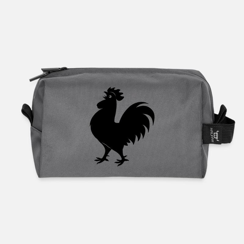 Hahn Schattenfigur - Recycelte Kulturtasche - Anthrazit