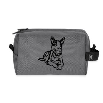 Australian Cattle Dog - Recycled Toiletry Zip Bag - anthracite - Front
