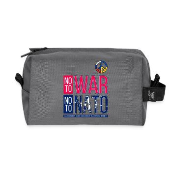 NON À LA GUERRE NON À L’OTAN V3 | MAUVAIS LEADERSHIP - Trousse de toilette en tissu recyclé - anthracite - Devant