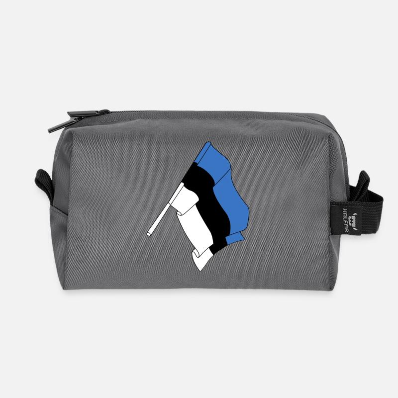 Flagge Estland - Recycelte Kulturtasche - Anthrazit