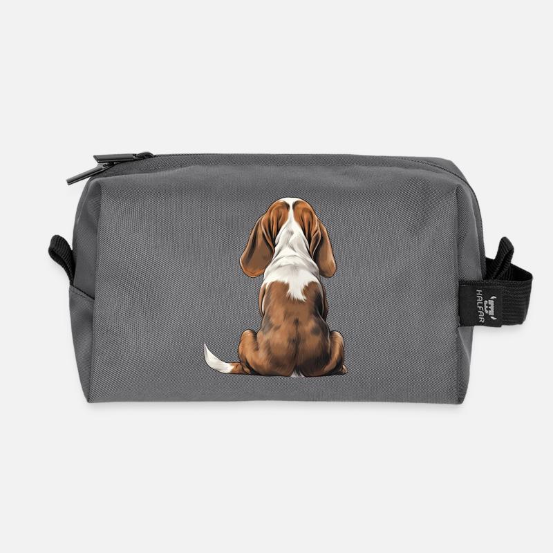 Basset Hund - Recycelte Kulturtasche - Anthrazit