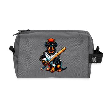 Rottweiler Baseball Hund - Recycelte Kulturtasche - Anthrazit - Vorne