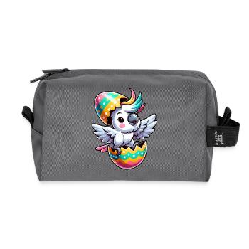 Ostern Kakadu in Eierschale, Tollpatschiger Vogel - Recycelte Kulturtasche - Anthrazit - Vorne