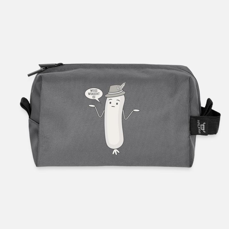 Lustige Weißwurst Spruch Wurst - Weiss wuascht is - Recycelte Kulturtasche - Anthrazit