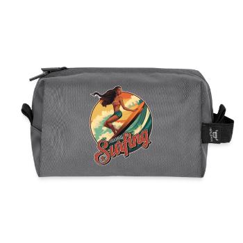 SURFING PARADISE!! - Recycelte Kulturtasche - Anthrazit - Vorne