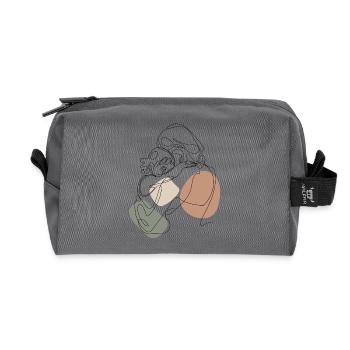 Mère avec enfant bébé - Trousse de toilette en tissu recyclé - anthracite - Devant