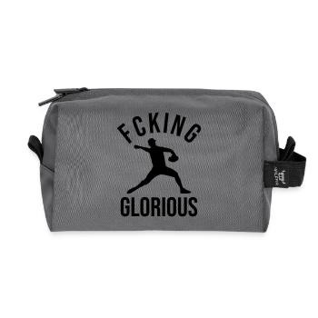 Baseball Pitcher Design Gift - Recycled Toiletry Zip Bag - anthracite - Front