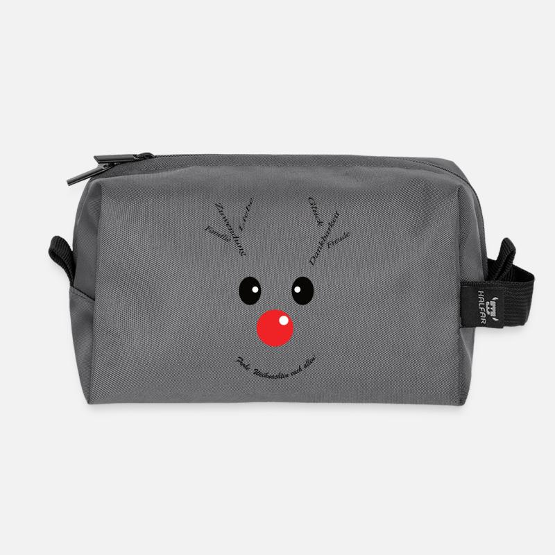 Frohe Weihnachten Rudolf - Recycelte Kulturtasche - Anthrazit