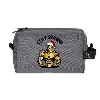 Stay Strong - Recycled Toiletry Zip Bag - anthracite - Front