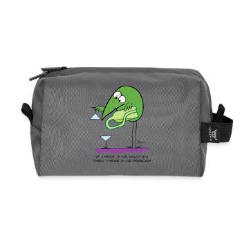 If there is no solution... (English version) - Recycled Toiletry Zip Bag - anthracite - Front