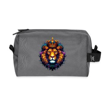 Lion - Recycled Toiletry Zip Bag - anthracite - Front