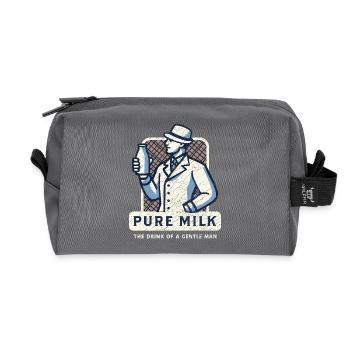 Pure Milk drink of a gentle man funny shirt ironic - Recycelte Kulturtasche - Anthrazit - Vorne