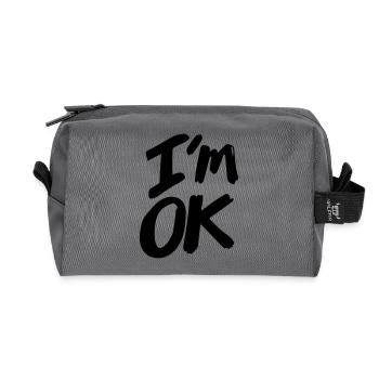 I'm okay. - Recycled Toiletry Zip Bag - anthracite - Front