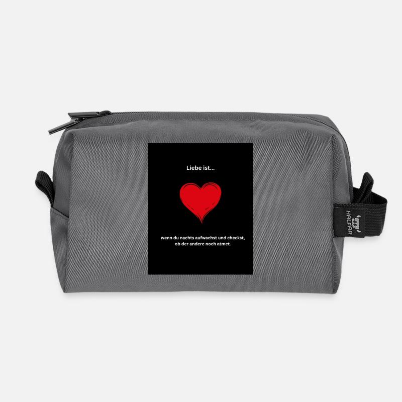 Liebe-noch atmet - Recycelte Kulturtasche - Anthrazit