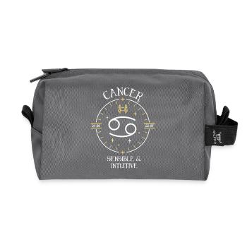 Du signe du Cancer - Sensible et intuitive - Trousse de toilette en tissu recyclé - anthracite - Devant