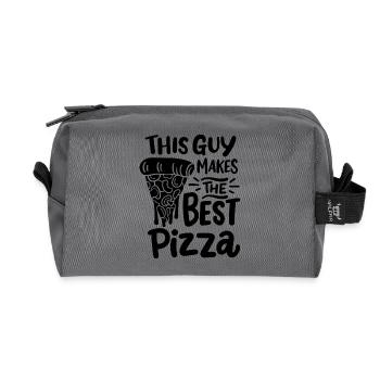 This guy makes the best pizza - Recycelte Kulturtasche - Anthrazit - Vorne