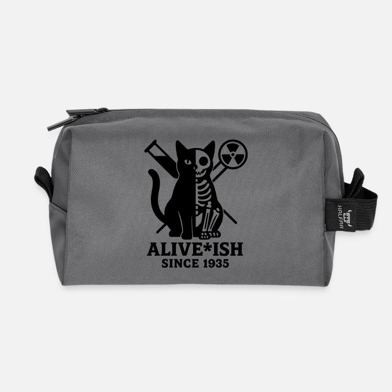 Schrödinger's cat - Recycled Toiletry Zip Bag - anthracite