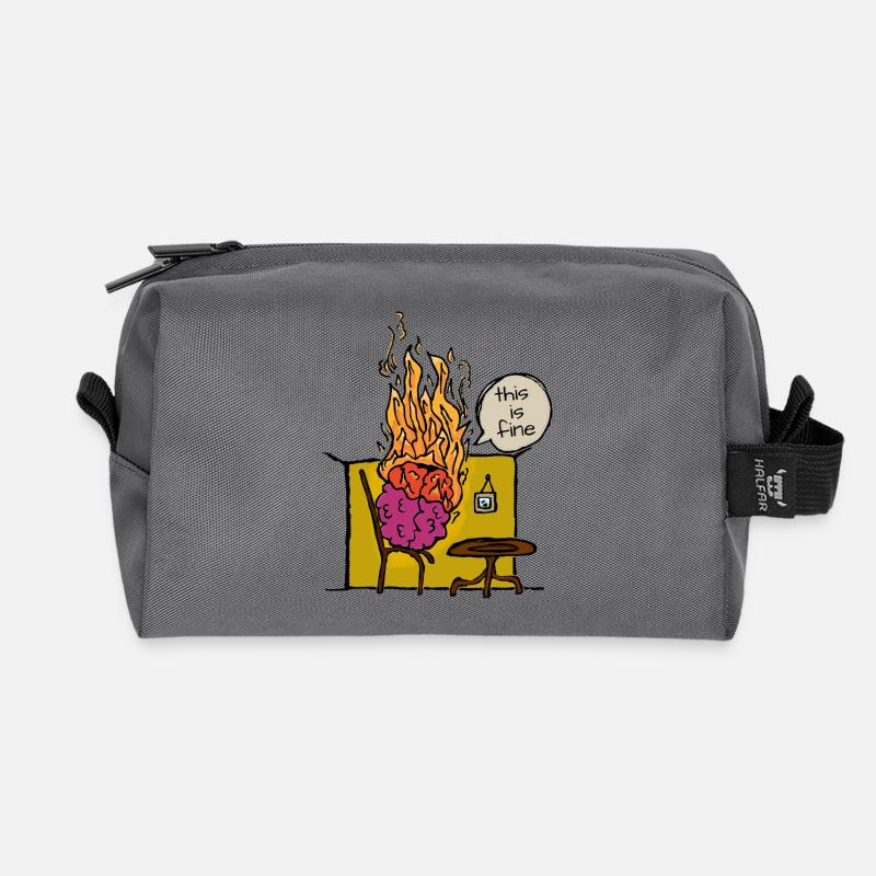 Burning Brain Meme C’est bien de dire - Trousse de toilette en tissu recyclé - anthracite