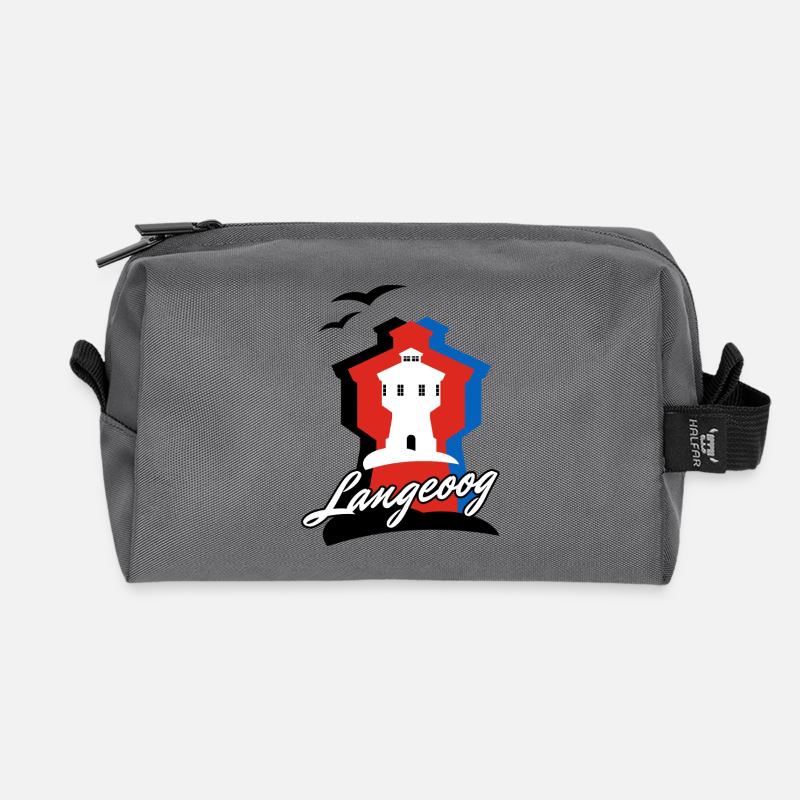 Langeoog Style mit Wasserturm - Recycelte Kulturtasche - Anthrazit