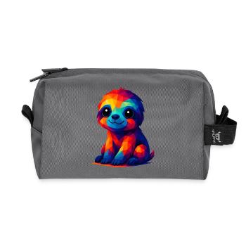 WPAP Polygon Kawaii Stil Baby Faultier Tiere - Recycelte Kulturtasche - Anthrazit - Vorne