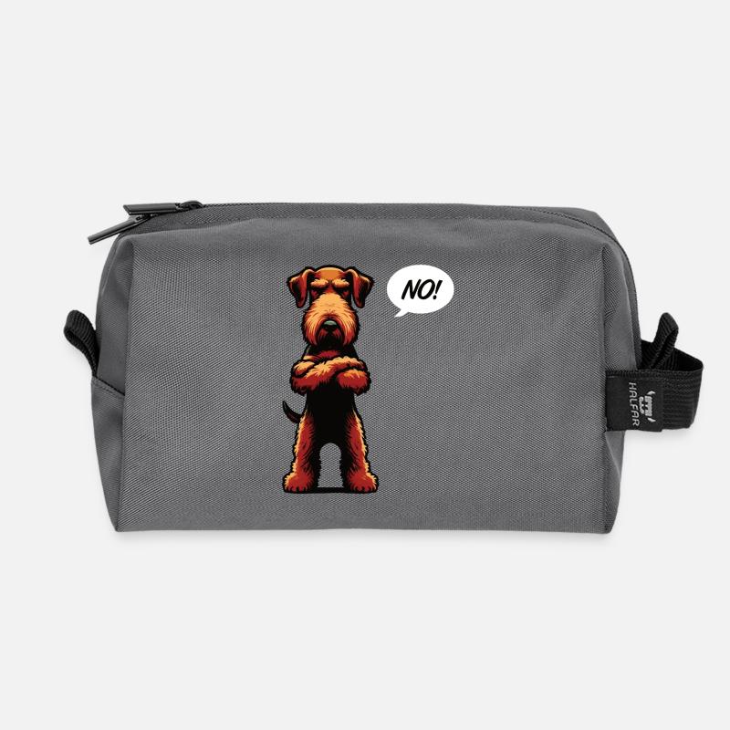 No Airedale Terrier Airedales Airedalebesitzer - Recycelte Kulturtasche - Anthrazit