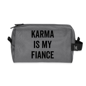 Karma is My Fiance - Recycled Toiletry Zip Bag - anthracite - Front