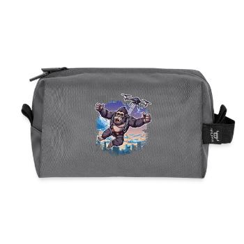 Gorilla Drone Kids Funny - Recycled Toiletry Zip Bag - anthracite - Front