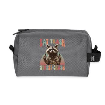 Waschbär Eat Trash Street Crash Meme - Recycelte Kulturtasche - Anthrazit - Vorne